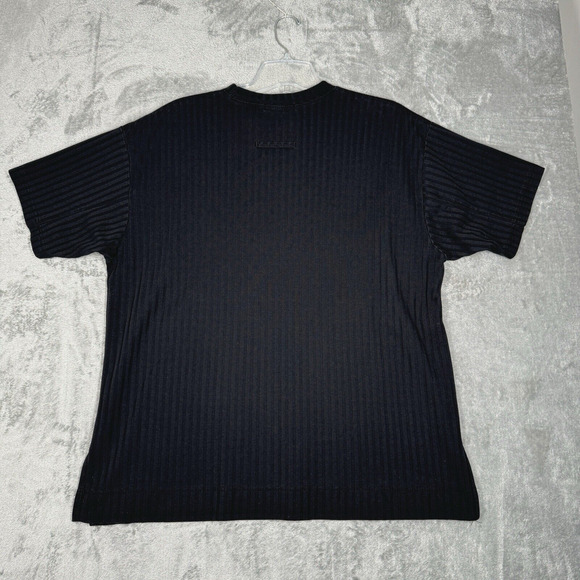 Express Tricot Shirt Womens Large Black Ribbed Minimalist Neutral Retro Vintage - Picture 3 of 7